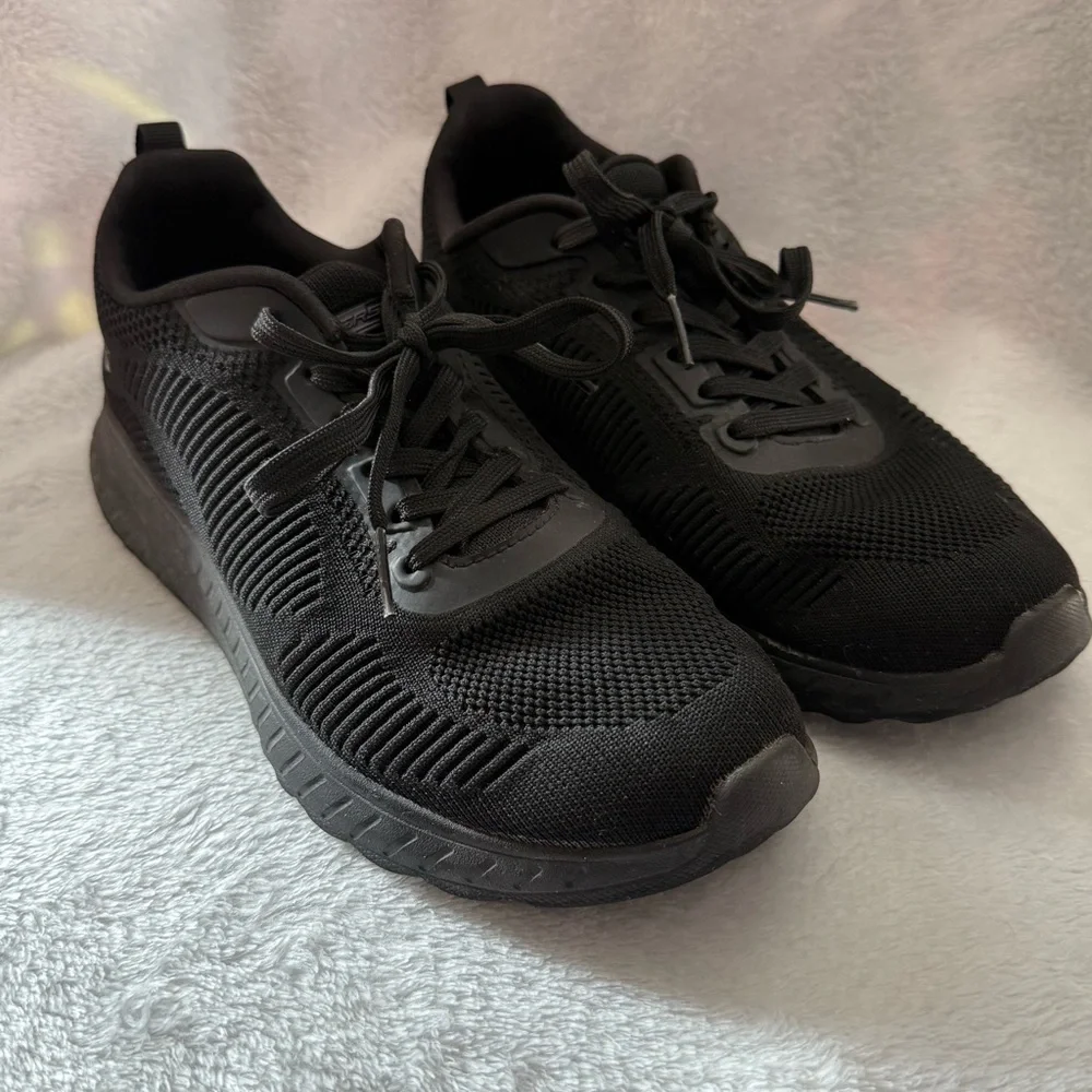 Skechers Bobs Black Athletic‎ Women’s Shoes Size 7.5W Lace Up Whimsigoth Sneaker